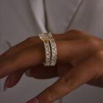 S925 3.5Ct Luxe Radiant Cut Engagement Ring Travel Ring With Radiant Cut Wedding Band - Image 5