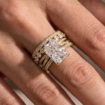 S925 4PC 4.5Ct Radiant Cut Wedding Ring Set With Classic Wedding Bands - Image 5