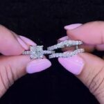 S925 Enhancer Wedding Set Gorgeous 2.0Ct Princess Cut Engagement Ring With Enhancer Wedding Band