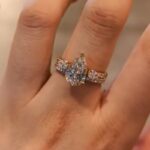 S925 3.0Ct Pear Cut Insert Wedding Ring Set With Open Engagement Ring Enhancer - Image 2