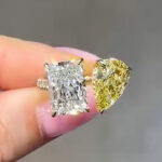 S925 Toi et Moi Radiant Cut Pear & Radiant Cut Engagement Ring Travel Ring For Women