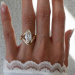 S925 2PC Wedding Set 4.0Ct Marquise Cut Solitaire Engagement Ring with Design wedding Band - Image 2