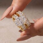 S925 5.0Ct Luxe Radiant Cut Half Engagement Ring Travel Ring With Radiant Cut Half Wedding Band - Image 4