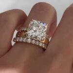 S925 3PC 4.5Ct Cushion Cut Wedding Ring Set With Two Classic Wedding Bands - Image 2
