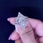 S925 5.0Ct Oval Cut Pavé Engagement Ring with Enhancer Wedding Band - Image 2
