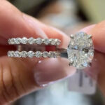 S925 4.5Ct Solitaire Oval Cut Enhancer Wedding Ring Set