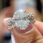 S925 4.5Ct Solitaire Oval Cut Enhancer Wedding Ring Set - Image 2
