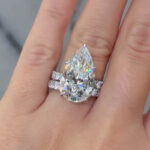 2PC 5.0Ct Pave Pear Cut Classic White Gold Wedding Ring Set