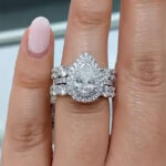 S925 Luxury Eternity Double Halo Pear Cut 3 PC Wedding Set in Sterling Silver – Where Romance Meets Timeless Beauty