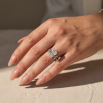 S925 6.5Ct Cushion Cut Insert Wedding Ring Set With Unique White & Blue/Red Stone Engagement Ring Enhancer - Image 4