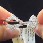 S925 Unique 3.0Ct Halo Marquise Cut Engagement Ring in Sterling Silver with  Marquise & Round Cut Enhancer Chevron Wedding Band