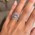 S925 5PC 4.0 Carat Classic Oval Cut Simulated Diamond Wedding Ring Set - Image 2