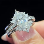 S925 Half Eternity 4.0Ct Marquise Cut Engagement Ring in Sterling Silver with Marquise & Round Cut Enhancer Wedding Band - Image 3