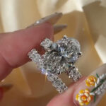S925 2PC 4.5Ct Wedding Ring Set Oval Cut Simulated Diamond Engagement Ring With Oval Cut Wedding Band - Image 3