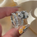S925 2PC 4.5Ct Wedding Ring Set Oval Cut Simulated Diamond Engagement Ring With Oval Cut Wedding Band - Image 2