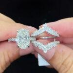 S925 5.0Ct Oval Cut Vintage Wedding Ring Set With Enhancer Wedding Band