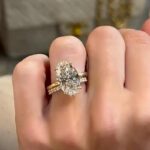 S925 5.5Ct Oval Cut Solitaire Engagement Ring with Open Wedding Band
