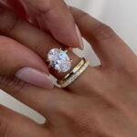 S925 3PC 4.5Ct Oval Cut Engagement Ring With Classic Wedding Band