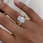 S925 3PC 4.5Ct Oval Cut Engagement Ring With Classic Wedding Band - Image 2