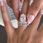 S925 4PC 4.5Ct Oval Cut Engagement Ring Elegant Wedding Ring Set