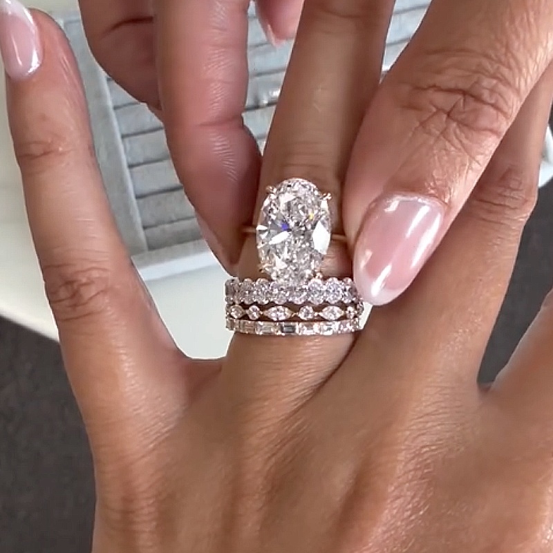 BS1951YS-1-05c4pK S925 4PC 4.5Ct Oval Cut Engagement Ring Elegant Wedding Ring Set - Image 1