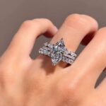 S925  3PC 6.0Ct Marquise Cut Engagement Ring With Classic Wedding Band Wedding Ring Set