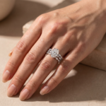 S925 3PC Classic Wedding Ring Set 4.5Ct Oval Cut Engagement Ring With Marquise Cut Full Wedding Band - Image 4
