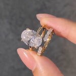 S925 2PC 4.5Ct Solitaire Oval Cut Engagement Ring with Open Band - Image 2
