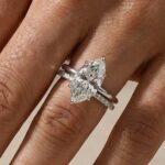 S925 2PC 4.0Ct Solitaire Marquise Cut Engagement Ring with Pave Band - Image 3