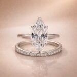 S925 2PC 4.0Ct Solitaire Marquise Cut Engagement Ring with Pave Band - Image 6