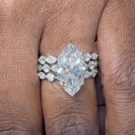 S925 Sterling Silver 3.0Ct Marquise Cut Engagement Travel Ring with 2PC Marquise & Round Cut Wedding Bands