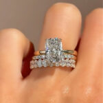 S925 3PC 8.5Ct Cushion Cut Solitaire Engagement Ring with Oval Cut Wedding Band - Image 2
