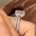S925 5.0Ct Elegant Wedding Set Radiant Cut Engagement Ring Travel Ring With Radiant Cut Wedding Band - Image 3