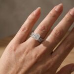 S925 3.5Ct Radiant Cut Engagement Ring in Sterling Silver with Classic X Criss Cross Wedding Band - Image 2