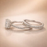 S925 3.5Ct Radiant Cut Engagement Ring in Sterling Silver with Classic X Criss Cross Wedding Band - Image 5
