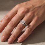 S925 3.5Ct Radiant Cut Engagement Ring in Sterling Silver with Classic X Criss Cross Wedding Band - Image 3