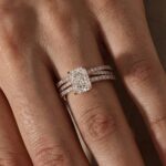 S925 3.5Ct Radiant Cut Engagement Ring in Sterling Silver with Classic X Criss Cross Wedding Band - Image 13