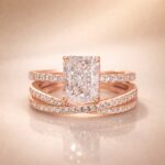 S925 3.5Ct Radiant Cut Engagement Ring in Sterling Silver with Classic X Criss Cross Wedding Band - Image 17