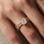 S925 3.5Ct Radiant Cut Engagement Ring in Sterling Silver with Classic X Criss Cross Wedding Band - Image 7