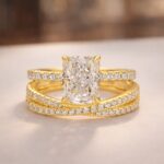 S925 3.5Ct Radiant Cut Engagement Ring in Sterling Silver with Classic X Criss Cross Wedding Band - Image 11