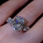S925 2PC Wedding Ring Set 4.5Ct Oval Cut Engagement Ring With Marquise Cut Full Wedding Band