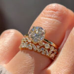 S925 3PC 2.0Ct Solitaire Round Cut Yellow Gold Engagement Ring with Round& Emerald Cut Band