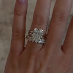 S925 Classic 4.5Ct Cushion Cut Engagement Ring Travel Ring in Sterling Silver with Simple & Full Oval Cut Wedding Bands
