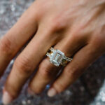 S925 4.5Ct Emerald Cut Wedding Ring Set With 3PC Open Wedding Bands - Image 2