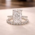 S925 Luxurious 7.0Ct Radiant Cut Engagement Ring in Sterling Silver with Classic Full Round Cut Wedding Band - Image 4