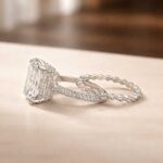 S925 Luxurious 7.0Ct Radiant Cut Engagement Ring in Sterling Silver with Classic Full Round Cut Wedding Band - Image 5