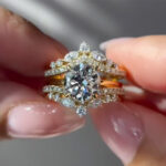 S925 Luxurious 2.0Ct Round Cut Solitaire Engagement Ring  in Sterling Silver with Crown-Shaped Enhancer Wedding Band - Image 2