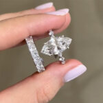 S925 Sterling Silver 3.0Ct Marquise Cut Travel Engagement Ring with Half Wedding Band - Image 2