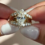 S925 4.0Ct Wedding Set Marquise Cut Hidden Halo Engagement Ring With Maxine Fashion Round Cut Jacket Wedding Band - Image 3