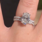 S925 4.0Ct Oval Cut Engagement Ring in Sterling Silver with Elegant Pave Twist Eternity Wedding Band - Image 2